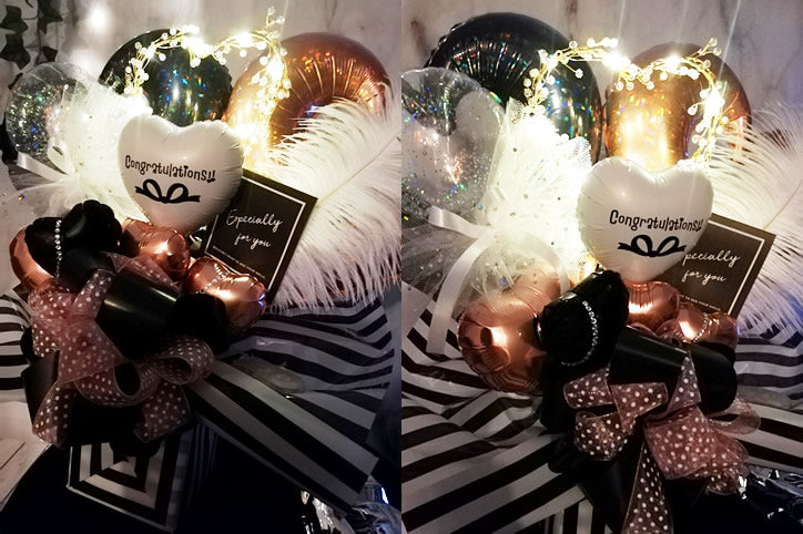 【選択用ミニシェイプバルーン】 オープンハート ホログラムローズゴールド 30cm