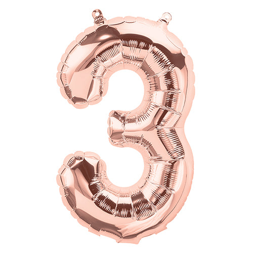 バルーンを追加【NOSH大きい数字 ローズゴールド”3”】