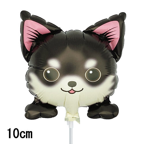 【選択用スティックバルーン】STWNミニわんこ NO.2 チョコチワワ 14cm◆