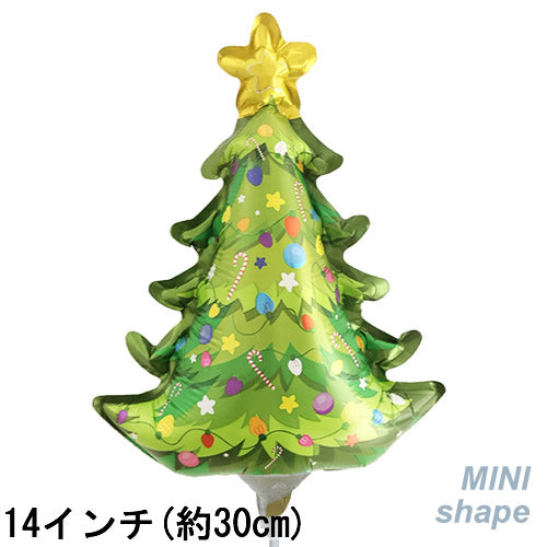 【選択用ミニシェイプバルーン】 クリスマスツリー 30cm