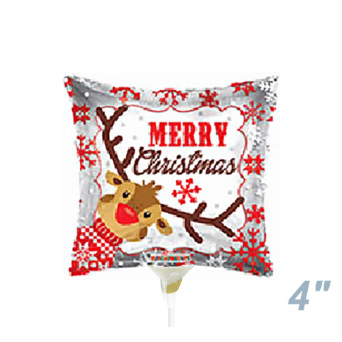 【選択用スティックバルーン】STXMクリスマス スクエアトナカイ 10cm★