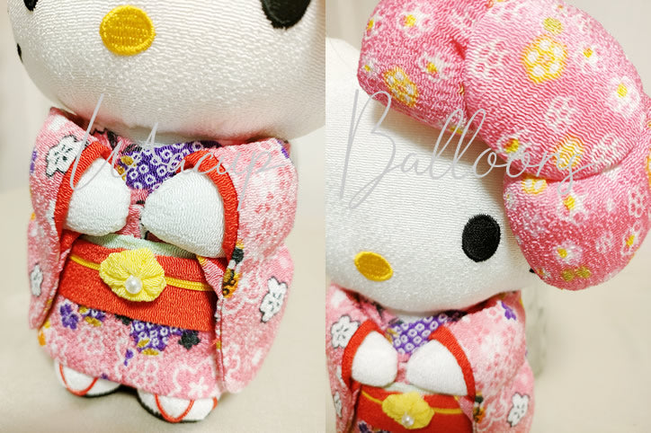 ぬいぐるみ【キティ着物ちりめん ビッグリボン ピンク】をセットに追加する♪