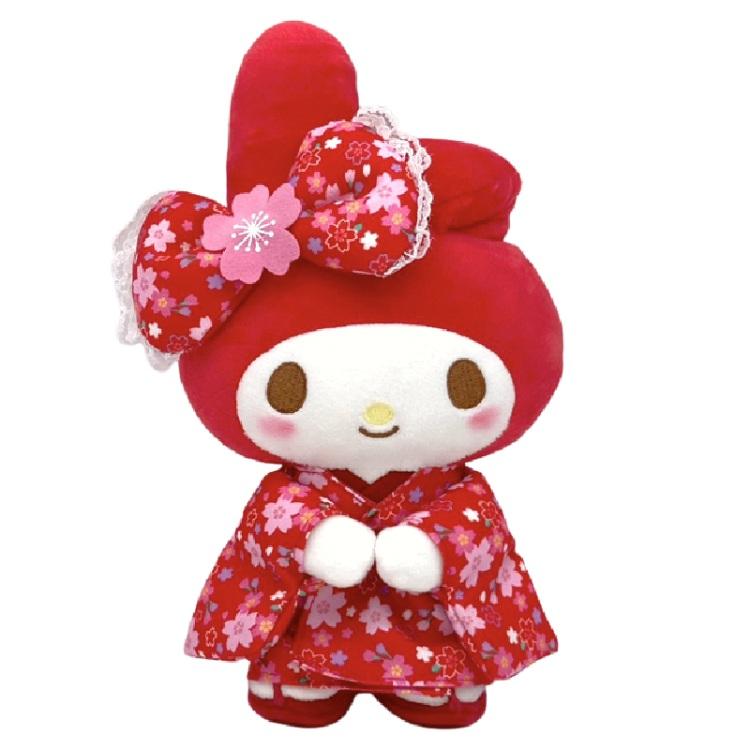 ぬいぐるみ【マイメロディ 桜着物（赤）S立ち】をセットに追加する