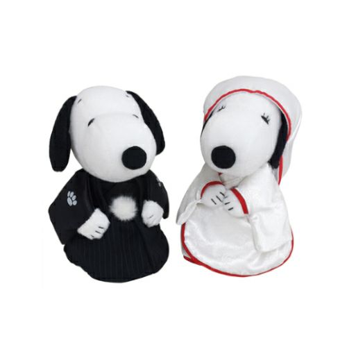 【残1個】ぬいぐるみ【スヌーピー&ベル(M)ウェディング【和風】BOX】をセットに追加する♪