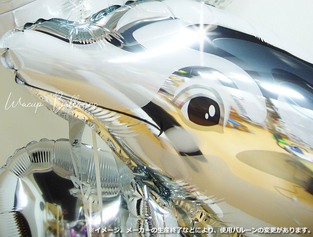 誕生日 バルーンギフト 結婚祝い 入学 卒業 お祝い 浮く イルカ バルーン 電報 かわいい プレゼント 選べるバルーン3個セット - シルバードルフィン3バルーンセット<補充用ヘリウムガス付>