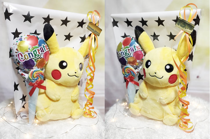 ピカチュウ ポケモン ポケットモンスター プレゼント 文房具 卒業祝 入学祝 合格祝い 就職転職祝 -  ミニバルーン+キャンディペン+ポケットモンスターポーチセットM<本州送料無料>