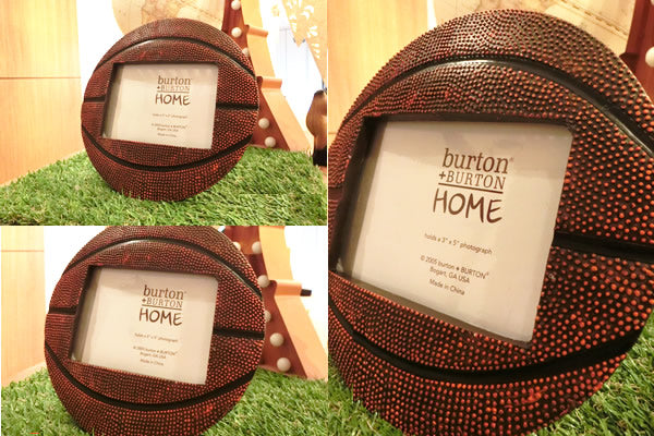 OP写真立て:バスケットボール型フォトフレーム《ギフト包装付き》 バスケットボール スポ少 チーム 卒団 記念 部活 卒業 グッズ スポーツ 思い出 輸入 バスケット<単品注文不可><バルーンセットに追加なら送料無料>