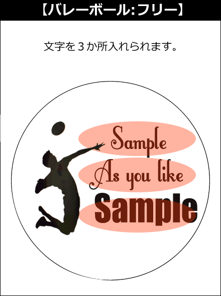 【選択用文字入れデザイン】□バレーボール □フリー