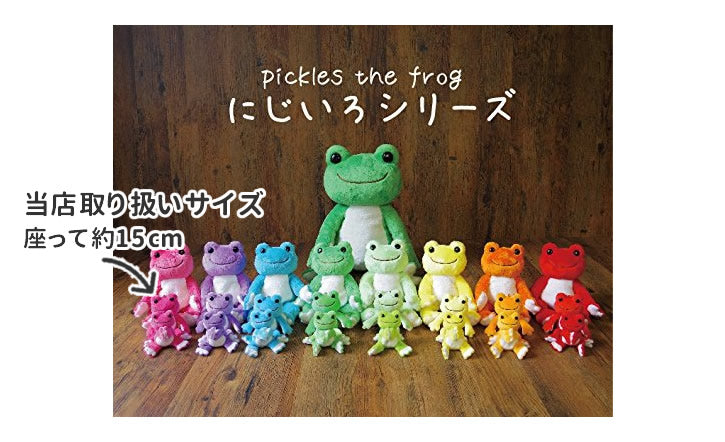 ぬいぐるみ【かえるのピクルス】にじいろビーンドール<すみれ>をセットに追加する♪