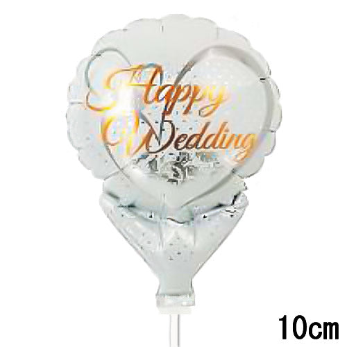 【選択用スティックバルーン】STWD結婚祝レースホワイト 10cm★