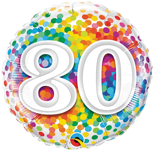 数字バルーンを追加【NOレインボーコンフェッティ ”80”★】