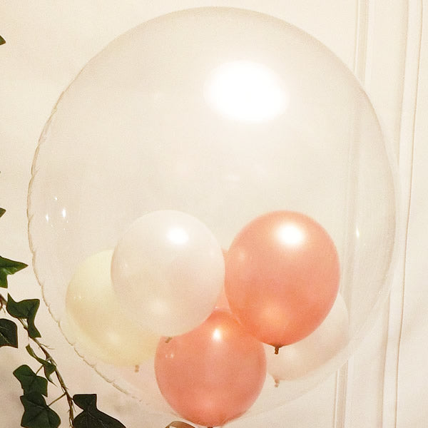 バルーンを追加【透明バルーン プチエルL パールローズゴールド◆ 】