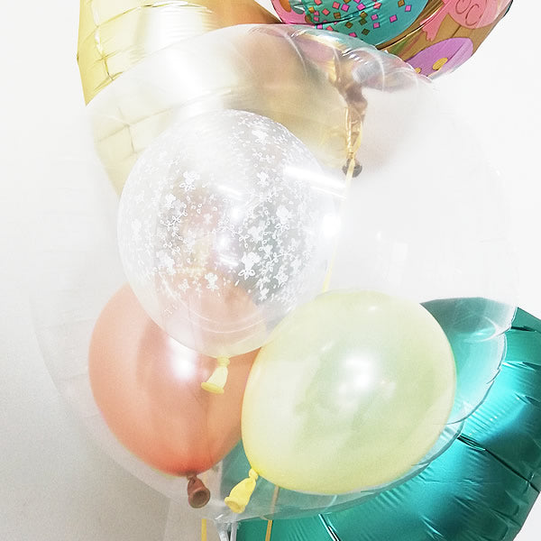 バルーンを追加【インプチ3丸:ローズゴールド小花◆】