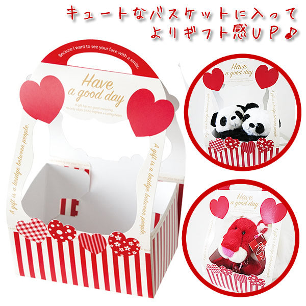 ぬいぐるみがランクアップ♪+オプションギフトもOK!【ペーパーバスケット:「ハート」】<セットに追加なら送料無料>