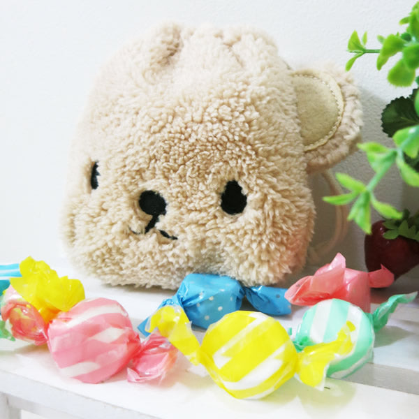 誕生日や入学祝いに♪バルーンと一緒に♪【スターキャンディ入り動物巾着バッグ:「くま」】<セットに追加なら送料無料>