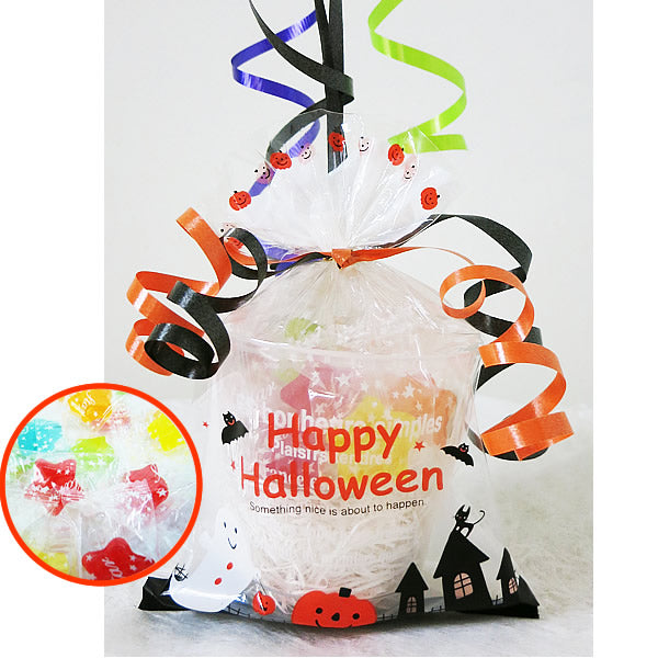 重りの代わりにギフトをつけて♪ハロウィン柄のセロハンでラッピング【スターキャンディカップ<ハロウィンVer.>】<セットに追加なら送料無料>