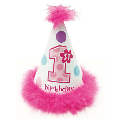 1歳の記念にこれをかぶってパチリ☆記念撮影に【OPハット:1歳女の子コーン】<セットに追加なら送料無料>