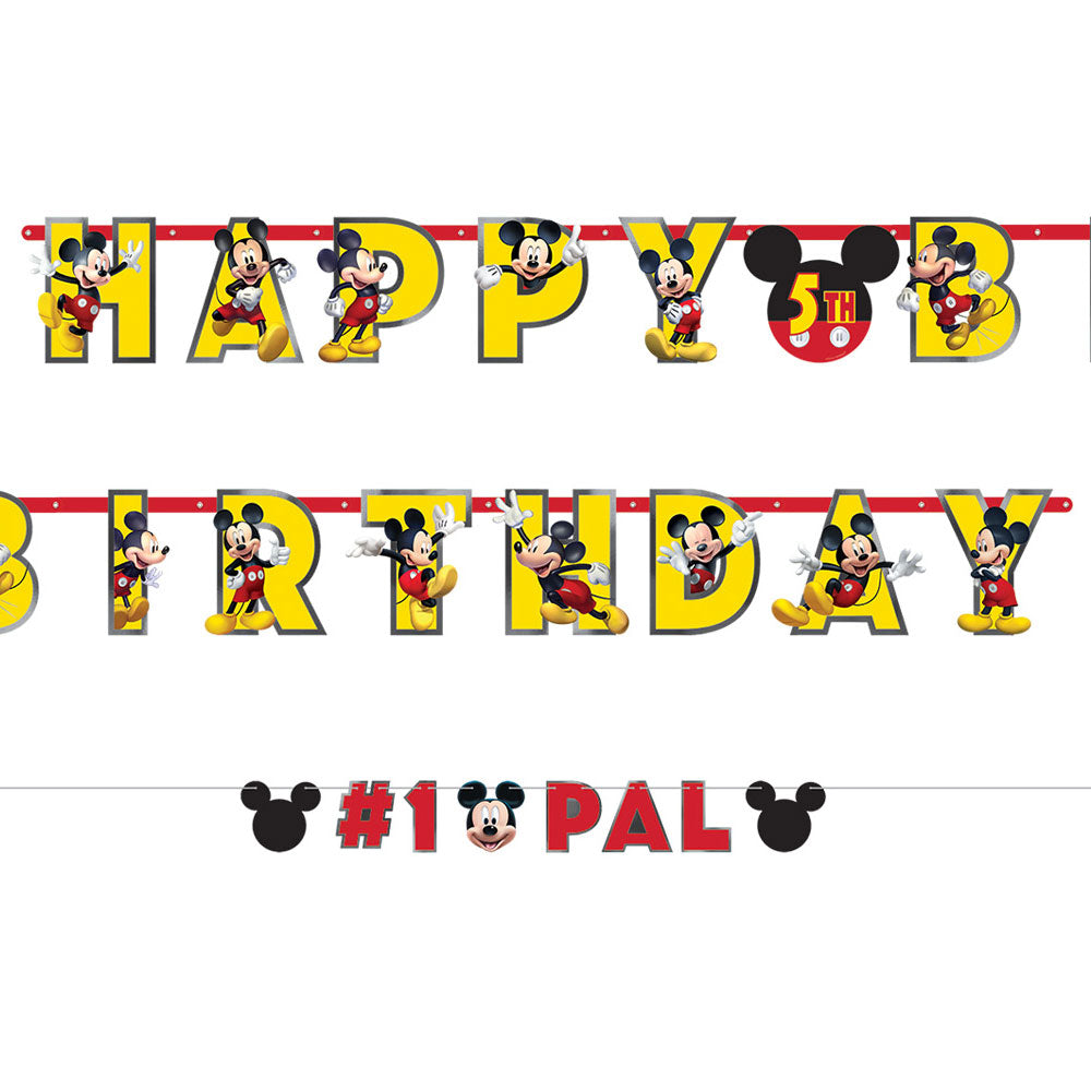 ミッキーマウス 数字入り 誕生日バナー パーティー 飾り付け - 【OPジャンボレターバナー:ミッキーマウスフォーエバー】<セットに追加なら送料無料>