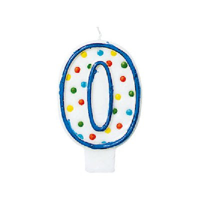 10歳の誕生日祝いに - 【OPポルカ数字キャンドル:数字の0】<セットに追加なら送料無料>