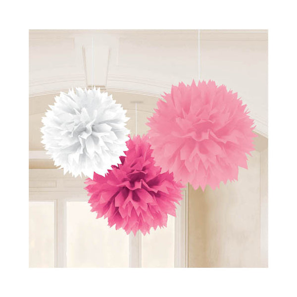 天井からつるしても、壁に貼り付けてもOK♪【OPフラッフィー:ベイビーピンク(ペーパーポンポン<セットに追加なら送料無料>