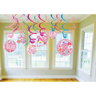 女の子向けデコレーションを飾りを天井から吊るしてプリンセスムードに!【OPスワールデコレーション:プリンセス】<セットに追加なら送料無料>