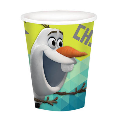 オラフがテーブルに並んで元気いっぱい!【OP紙コップ:アナ雪 オラフ】<セットに追加なら送料無料>