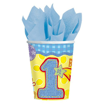 1歳男の子用バルーンと揃えても♪【OP紙コップ:1歳誕生日男の子】<セットに追加なら送料無料>