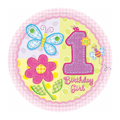 1歳女の子のお誕生日に!【OP紙プレート:1歳誕生日女の子】<セットに追加なら送料無料>