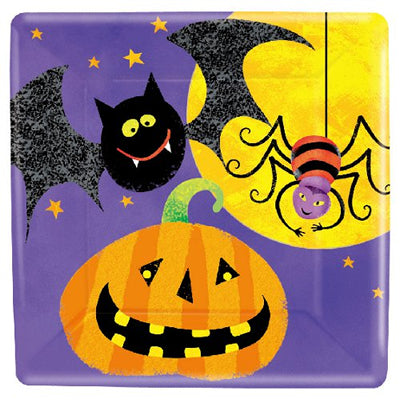 パンプキンやコウモリ柄のお皿でハッピーハロウィン♪【OP紙プレート:HWグルーサム】<セットに追加なら送料無料>