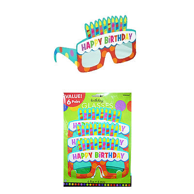 バースデーサングラスをみんなでかけて誕生日パーティを盛り上げよう♪【OPサングラス:ペーパーバースデー】<セットに追加なら送料無料>