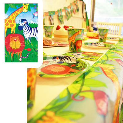 いつものテーブルが動物たちと楽しいパーティーに!【OPペーパーテーブルカバー:ワイルドキングダム】<セットに追加なら送料無料>
