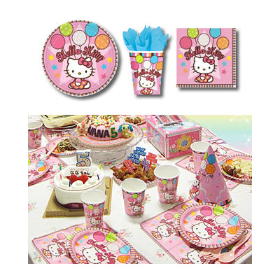 キティちゃんがテーブルに並んだらテンションUPなバースデーパーティに!【OPテーブルウエア3点セット:キティドリーム】<セットに追加なら送料無料>