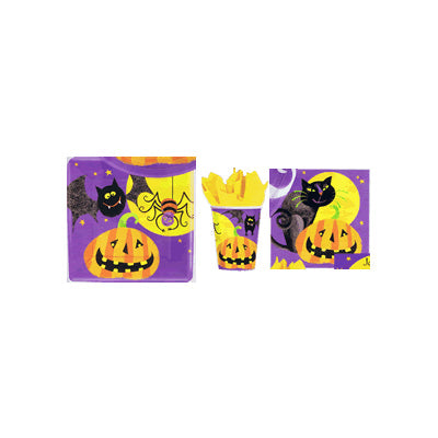 パンプキン柄のテーブルウエア3点セットでハッピーハロウィン♪【OPテーブルウエアセット:HWグルーサム】<セットに追加なら送料無料>