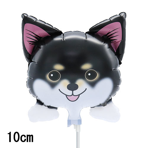【選択用スティックバルーン】STWNミニわんこ NO.10 くろしば 14cm◆