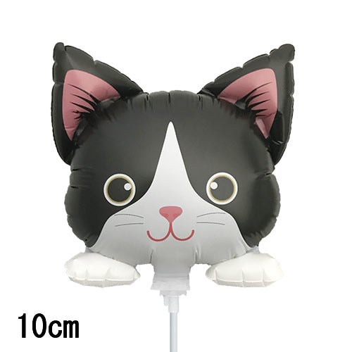 【選択用スティックバルーン】STNNミニにゃんこ NO.21 ハチワレ 14cm◆