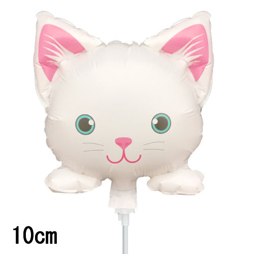 【選択用スティックバルーン】STNNミニにゃんこ NO.24 シロ 14cm◆