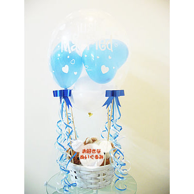 結婚式にサムシングブルー気球に乗せてお祝い♪ - 気球バルーンセット: ハートインマリッド水色