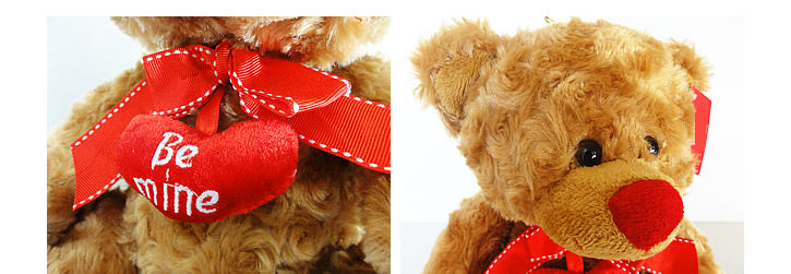 インスタ映え間違いなし!?風船の中にギュッと詰まったテディベア - ぬいぐるみバルーンラッピングギフト:ハートベア<ブラウン>