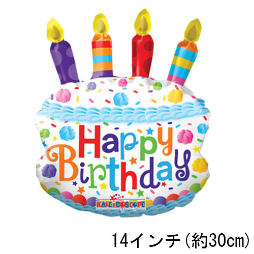 【選択用ミニシェイプバルーン】 誕生日ケーキキャンドル 30cm