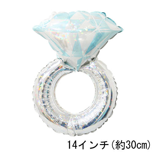 【選択用ミニシェイプバルーン】 ウエディングリング プラチナム 30cm