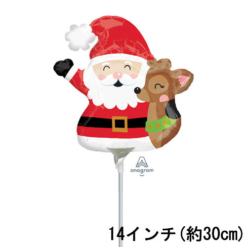 【選択用ミニシェイプバルーン】 サンタアンドレインディア 30cm