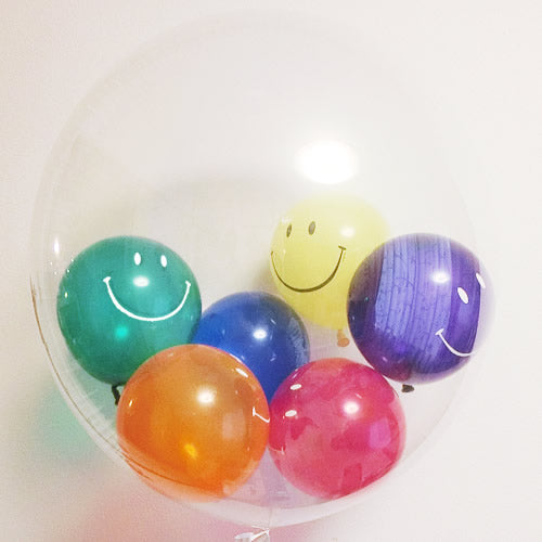 バルーンを追加【透明バルーン プチエル【L】スマイル!スマイル!◆】