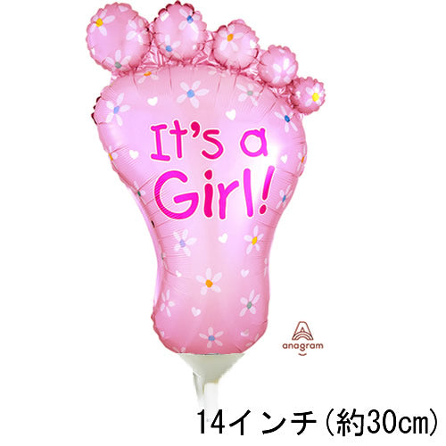 【選択用ミニシェイプバルーン】出産祝ビックフットガール 30cm