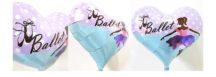 インスタ映え!バレエ発表会プレゼント - リトルバレリーナ チェーンハートプリズム【ピンク】5バルーンセット<補充用ヘリウムガス付>