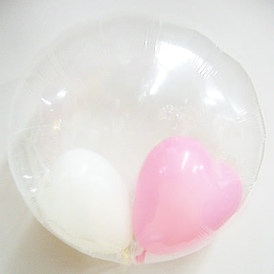 バルーンを追加【インプチハート:白ピンク◆】