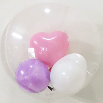 【選択用バルーン】インプチ3ハート&丸:ピンク白ライラック◆