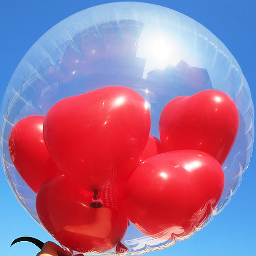 【選択用バルーン】透明バルーン プチエル【L】赤い情熱◆