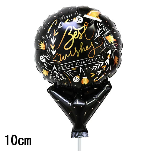 【選択用スティックバルーン】STXMクリスマス ブラックオーナメント 10cm★