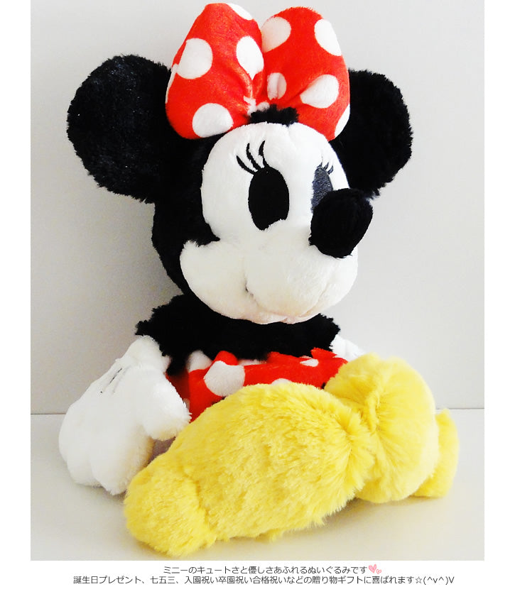 ミニーちゃんのぬいぐるみ|電報にバルーンをプラスして - 「ハグハグ ミニー」のぬいぐるみが運ぶ♪2バルーンセット<補充用ヘリウムガス付>