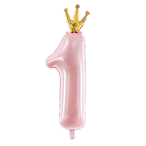 【選択用バルーン】1STSH王冠付き大きい数字ピンク